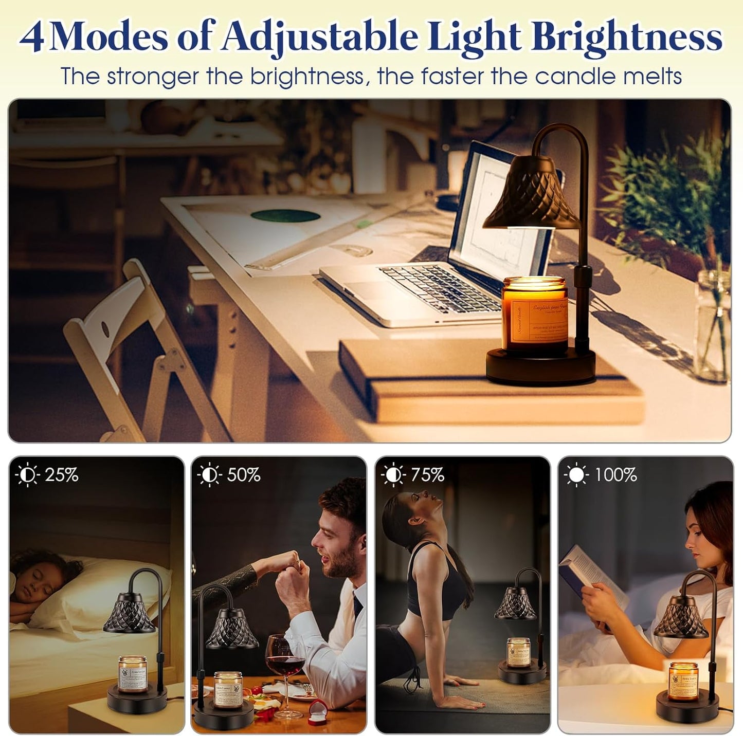 Adjustable Candle Warmer Lamp with Timer: Birthday Gifts for Women Fits All Candle Jar Home Decor - Wax Warmer for Scented Wax Gifts for Women