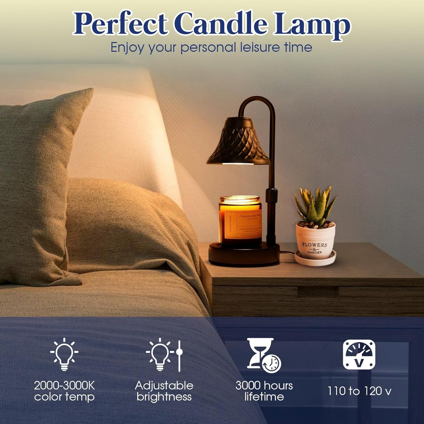 Adjustable Candle Warmer Lamp with Timer: Birthday Gifts for Women Fits All Candle Jar Home Decor - Wax Warmer for Scented Wax Gifts for Women